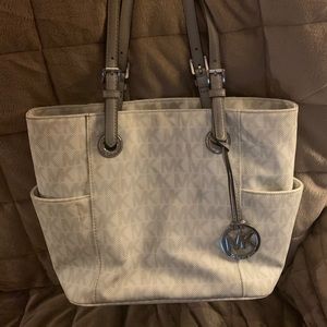 White and silver medium Michael kors purse